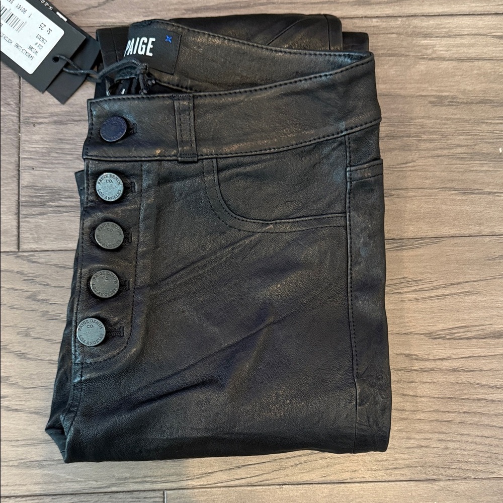 PAIGE Midnight Black Straight Leg Jeans